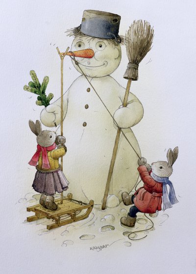 Snowman and Hares, 1999 by Kestutis Kasparavicius